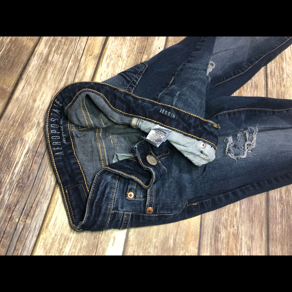 Aeropostale blue distressed jeggings